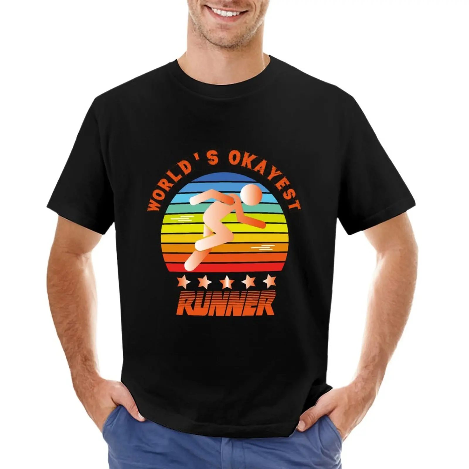 

worlds okayest runner T-Shirt vintage t shirt kawaii clothes Men's t-shirt