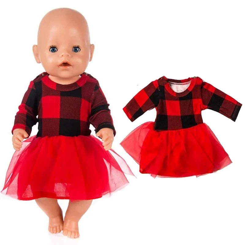 43cm Baby New Born Doll Dress Hat for 18" Girl Doll Clothes Accessories Toys Skirt