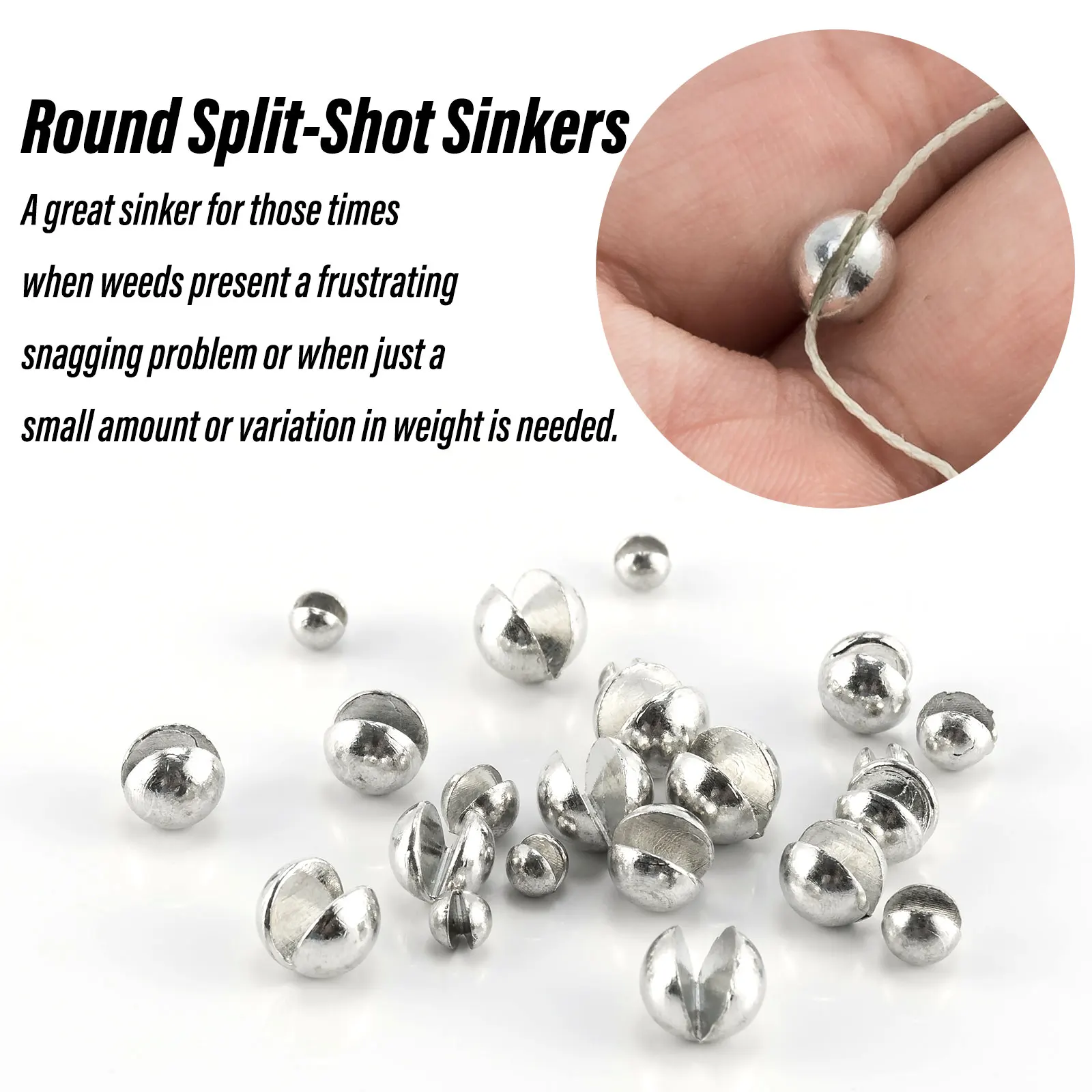 100pcs Round Split Shot Sinker Fishing Weight Pure Tin Split Shot Rig Drop  Shot Lead-Free Environmental Saltwater 0.2-1.5g