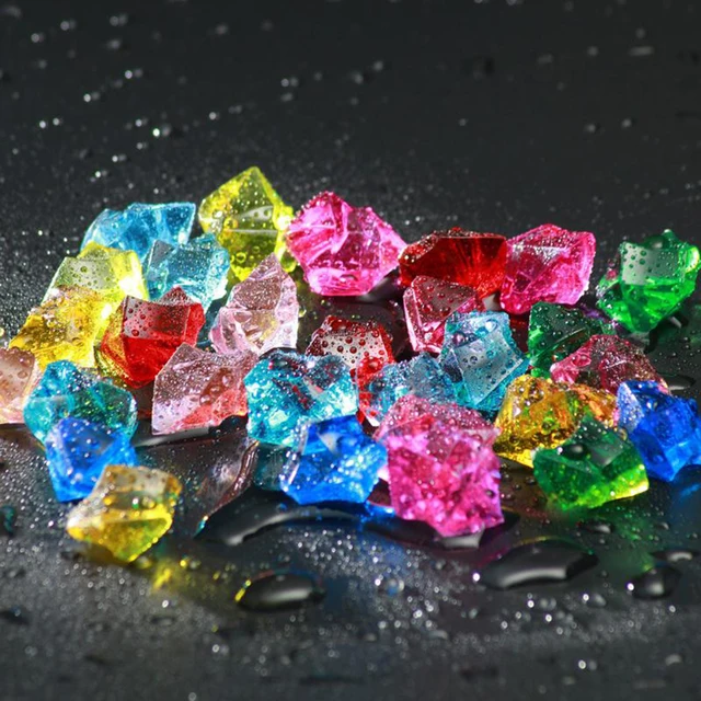 200pcs Acrylic Gem Stone Crushed Ice Rocks Aquarium Colorful