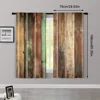 2pcs, Curtains&Window Treatment 2D print Colored wooden boards Versatile Polyester Fabric (without rod) Stuff Clearance Use for 3