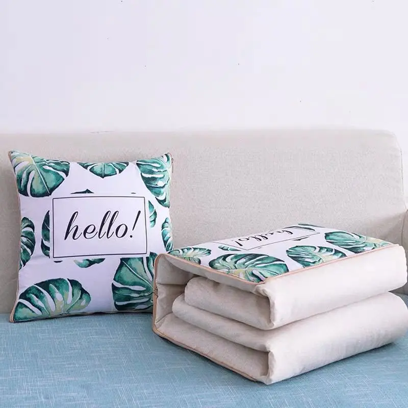 Pillow quilt dual-use two-in-one logo printed multi-function car sofa cushion quilt advertising gift pillow quilt home baby quil 3