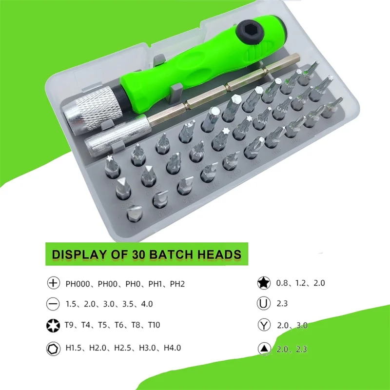 소형 스크루 드라이버 세트, 미니 마그네틱 스크루 드라이버 세트, 정밀 수리 도구 키트 세트, 스크루 드라이버 도구 세트, 30 비트 포함, 32 in 1