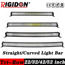

RIGIDON 52'' Straight/Curved LED Light Bar Work Driving Lights Tri-Row Combo Beam with Wiring Kit for Off-road Car 4X4WD Truck
