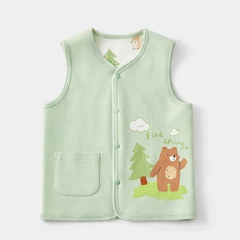 Cotton Newborn Baby Waistcoat Autumn and Winter Girl Vest Jacket Warm Soft Children Vest Cartoon Kids Clothes 0-24 Months