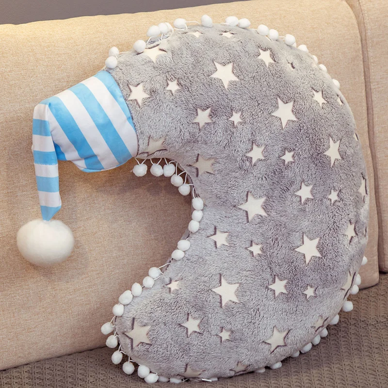 INS Plush Sky Series Luminous Cloud Moon Star Pillow Soft Cushion Kawaii Stuffed Plush Toys For Children Baby Kids Toy Girl Gift plush toys star pillow