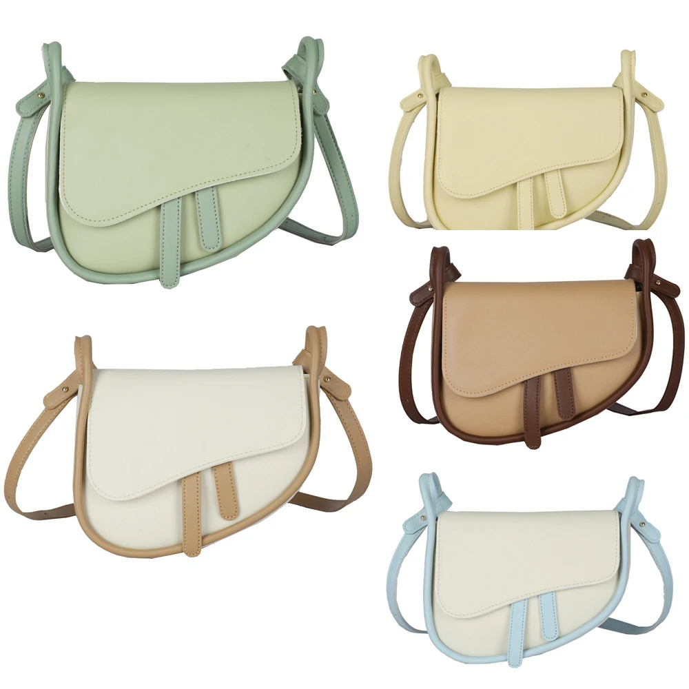 

2022 Hot 8 Inch Flap Bag,Solid PU Leather Retro Saddle Bag,Women Shoulder Bag,Coin Purse Crossbody Bags for Female