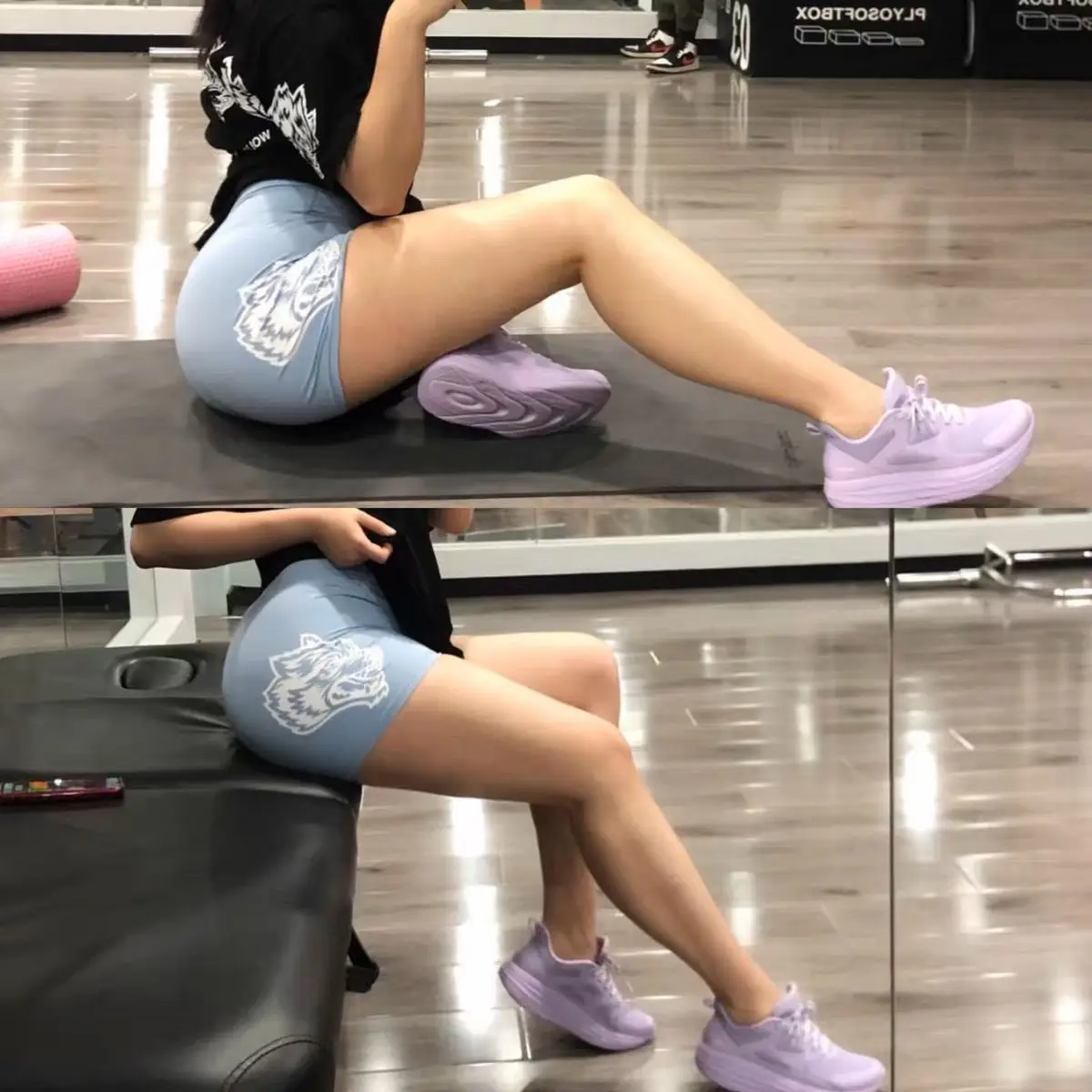 European and American Sexy Wolf Head High Waist Peach Hip Fitness Shorts Nude Tight Yoga Pants Cycling Cotton Pants