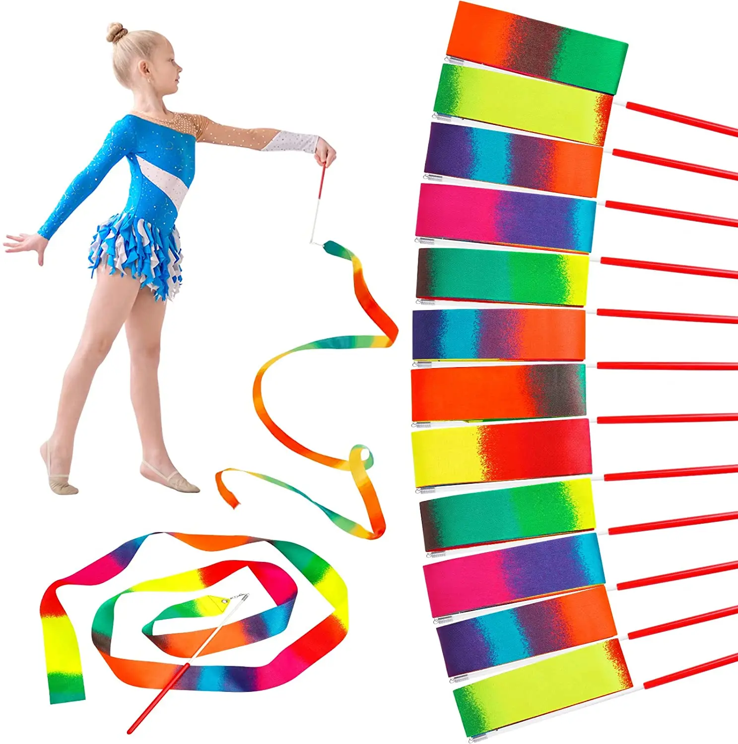 12/24 Pack Dance Ribbon Streamers,Birthday Party Favors for Kids,Gymnastics Ribbon,Classroom Encanto toys,Kids Dancing