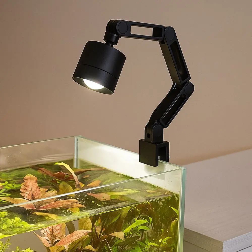 3 Color Modes Aquarium LED Light 360 Degree Rotation Adjustable Zoom Mini Clip-on Lamp USB Powered Waterproof Fish Tank Light