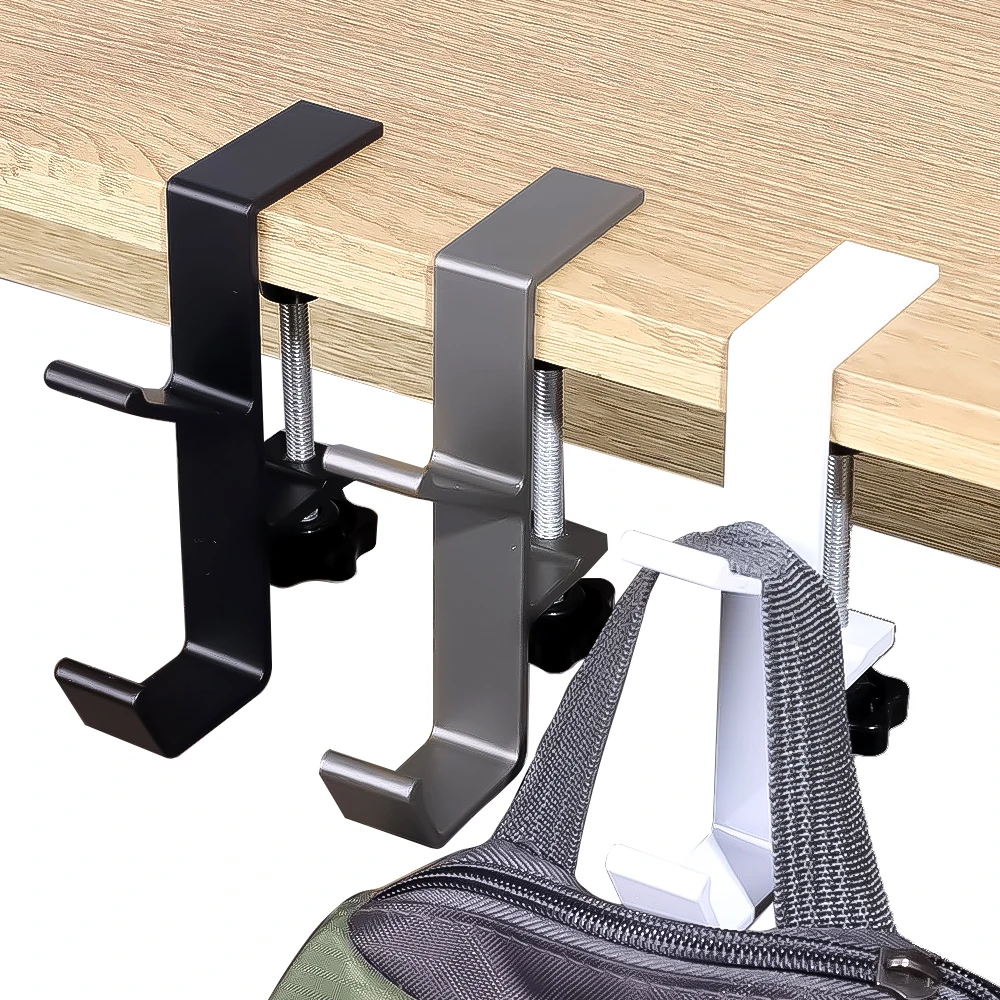 

Multi-function Table Side Hook Punch-Free Headset Bag Handbag Hanger Adjustable Desk Edge Hanging Holder Home Office Organizer