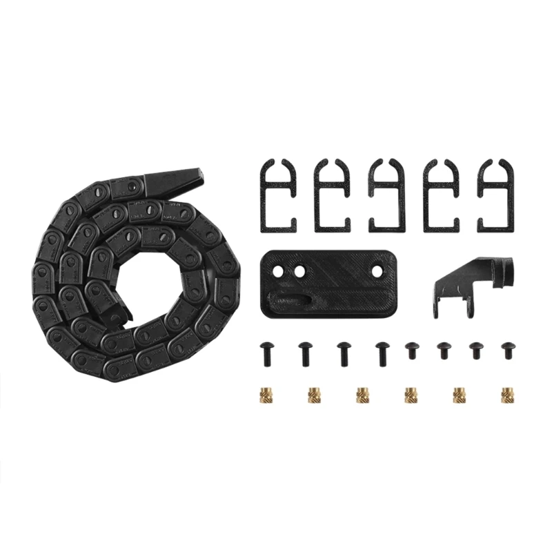 

Black Plastic Flexible Drag Chain Cable Wire Chains Open Type For Bambu Lab P1P 3D Printer Machines Accessories E65C