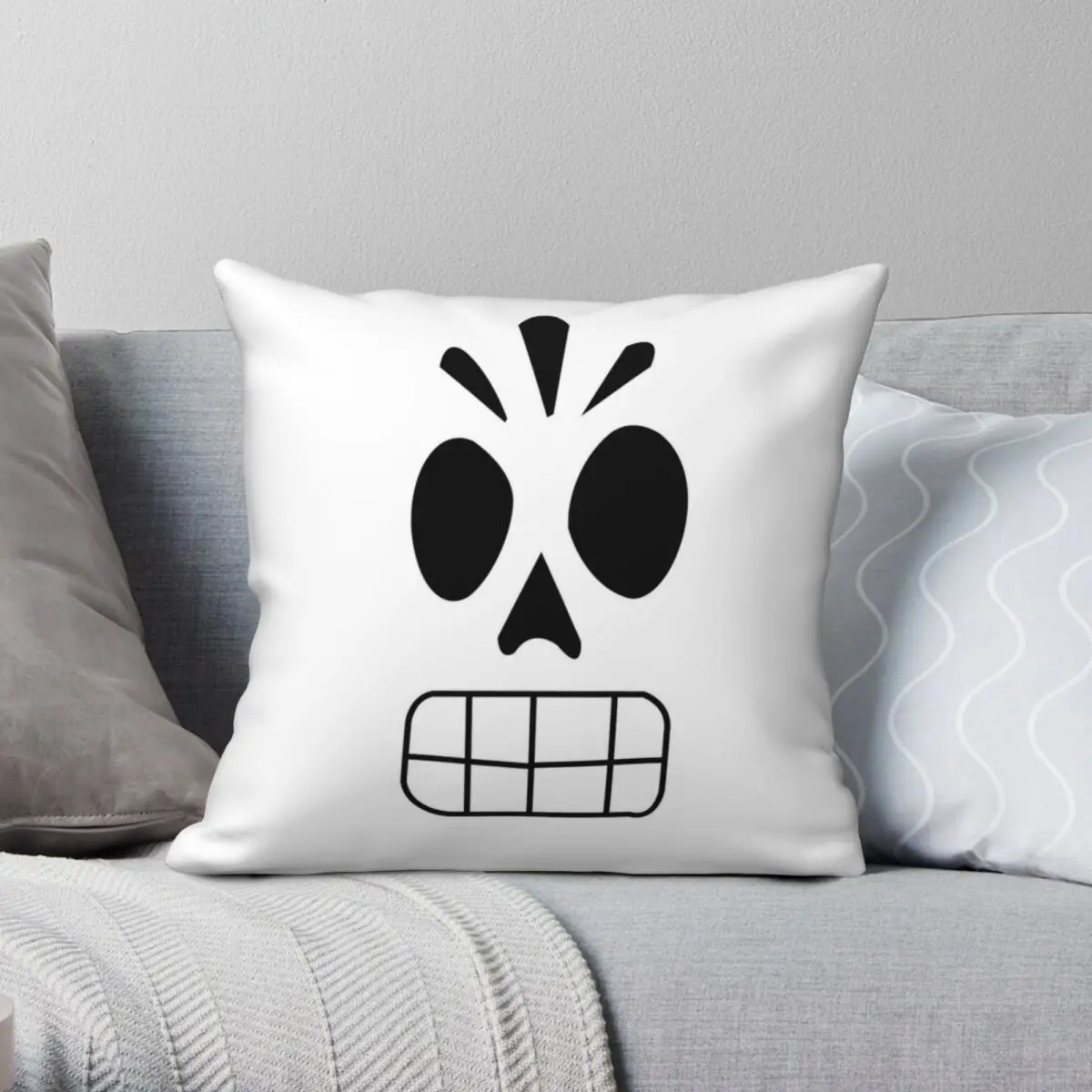 

Manny Calavera Grim Fandango Pillowcase Polyester Linen Velvet Printed Zip Decorative Pillow Case Room Cushion Cover