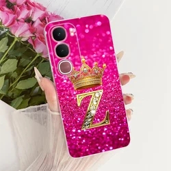 Crown Letters Soft Silicone Slim Phone Case - Elegant Design for Vivo Y21d 4G (8Z)