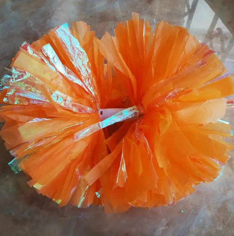 Cheerleading Pom Poms Matte Metallic Foil Cheer Pompoms with Baton Handle Kids Adults Team Spirit Cheering Stuff for Sports Carn