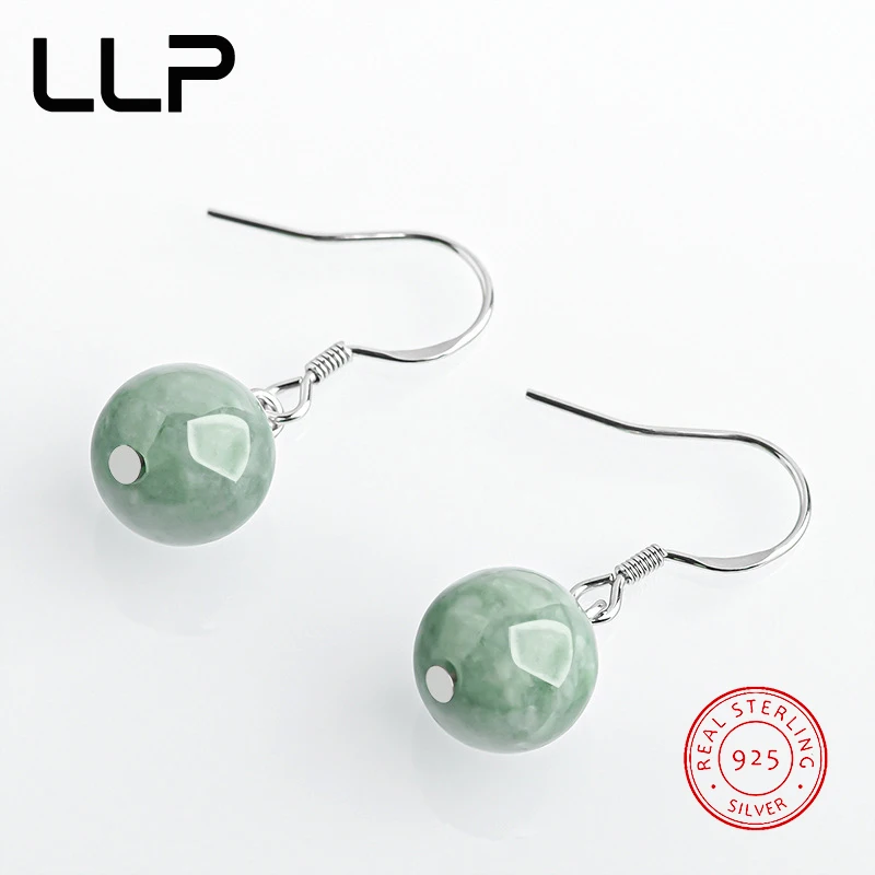 Natürliche Jadeit Runde Perle Ohrring S925 Silber Luxus Sexy Junge Mädchen Mode Charme Elegante Frauen Edlen Schmuck Urlaub Geschenke – Detail 7