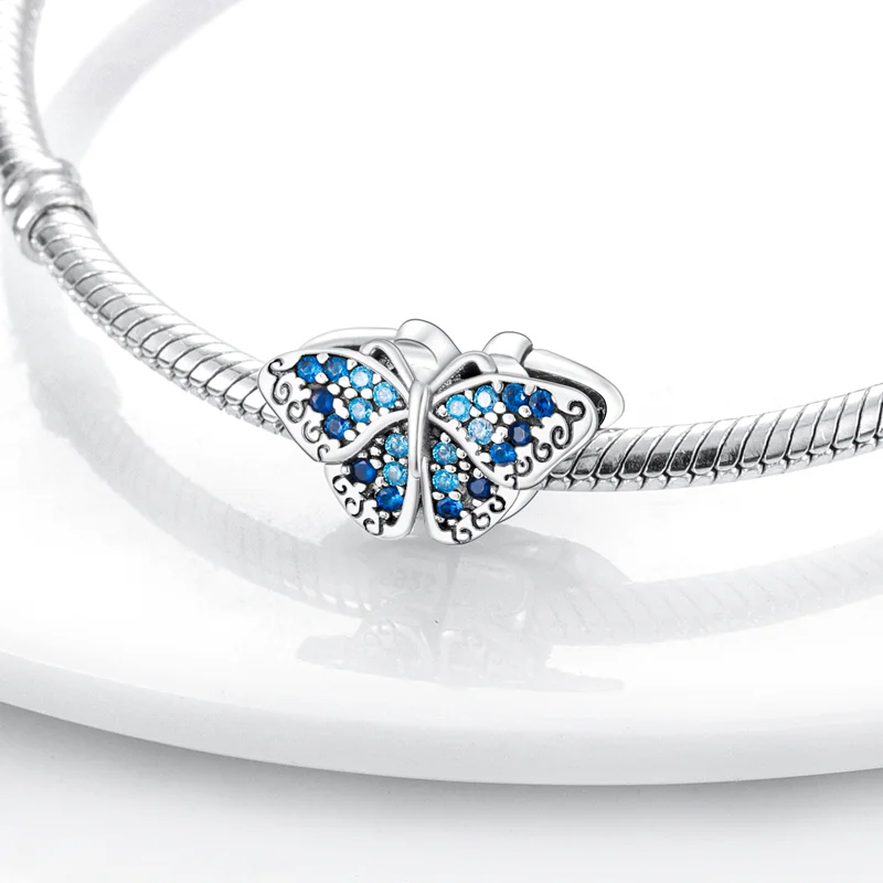 925 Sterling Silver Blue Devil Eyes Charms Airplane Globe Earth Suitcase Travel Fit Original Bracelet For Women DIY Jewelry Bead