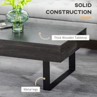 Wooden Retro Living Room Side Table with Underneath Storage and Solid Framework 2