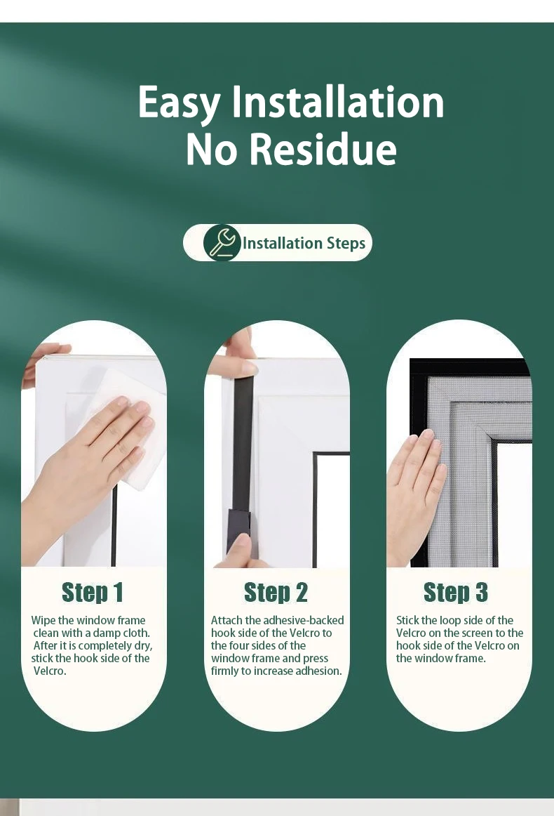 Description Picture 3 of itemCustomizable Indoor Mosquito & Insect Net for Windows & Doors - Safe for Babies & Family, Self-Adhesive, Reusable PP Nano Screen