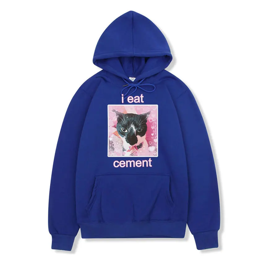 thumbnail image 1 of Sudadera con capucha para hombre y mujer, suéter informal de gran tamaño con estampado divertido de gato de cemento, de alta calidad, a la moda, estilo Kawaii, 1 of 5