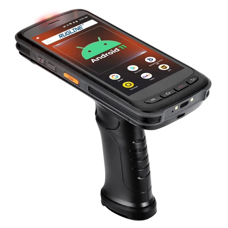 

Портативный компьютер-пистолет на Android 11 с 1D 2D QR-сканером Zebra, экран 5,2 дюйма, 4G, Wi-Fi, мобильный компьютер для управления запасами