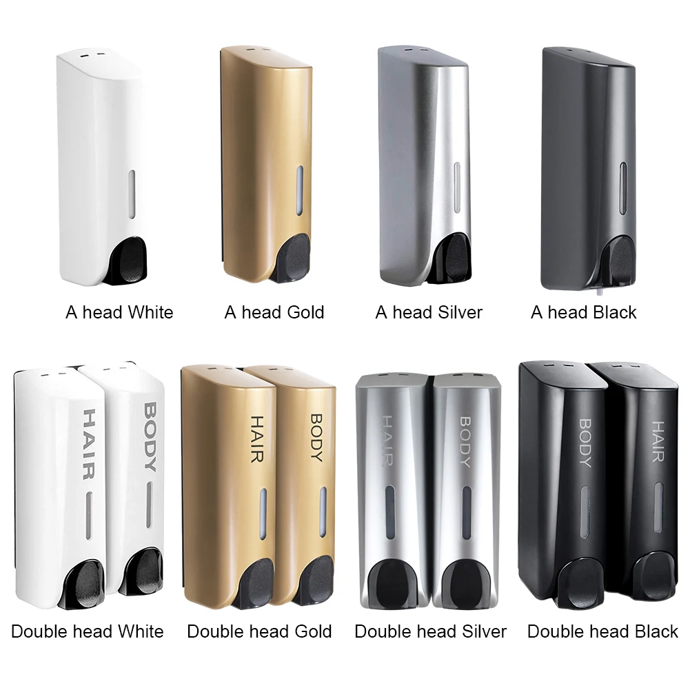 350ML Shower and Lotion Dispenser Wall Mount Shampoo Shower Gel Container Versatile with Clear Window for Home Hotel Restaurant