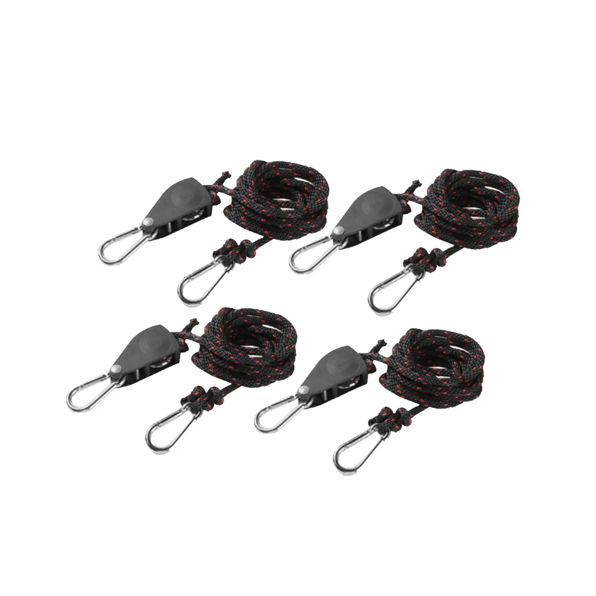 

4Pcs Tent Wind Rope Tensioner Adjustable Pulley with Carabiner Camping Outdoor Hiking Rope Fastener Stopper Tightener