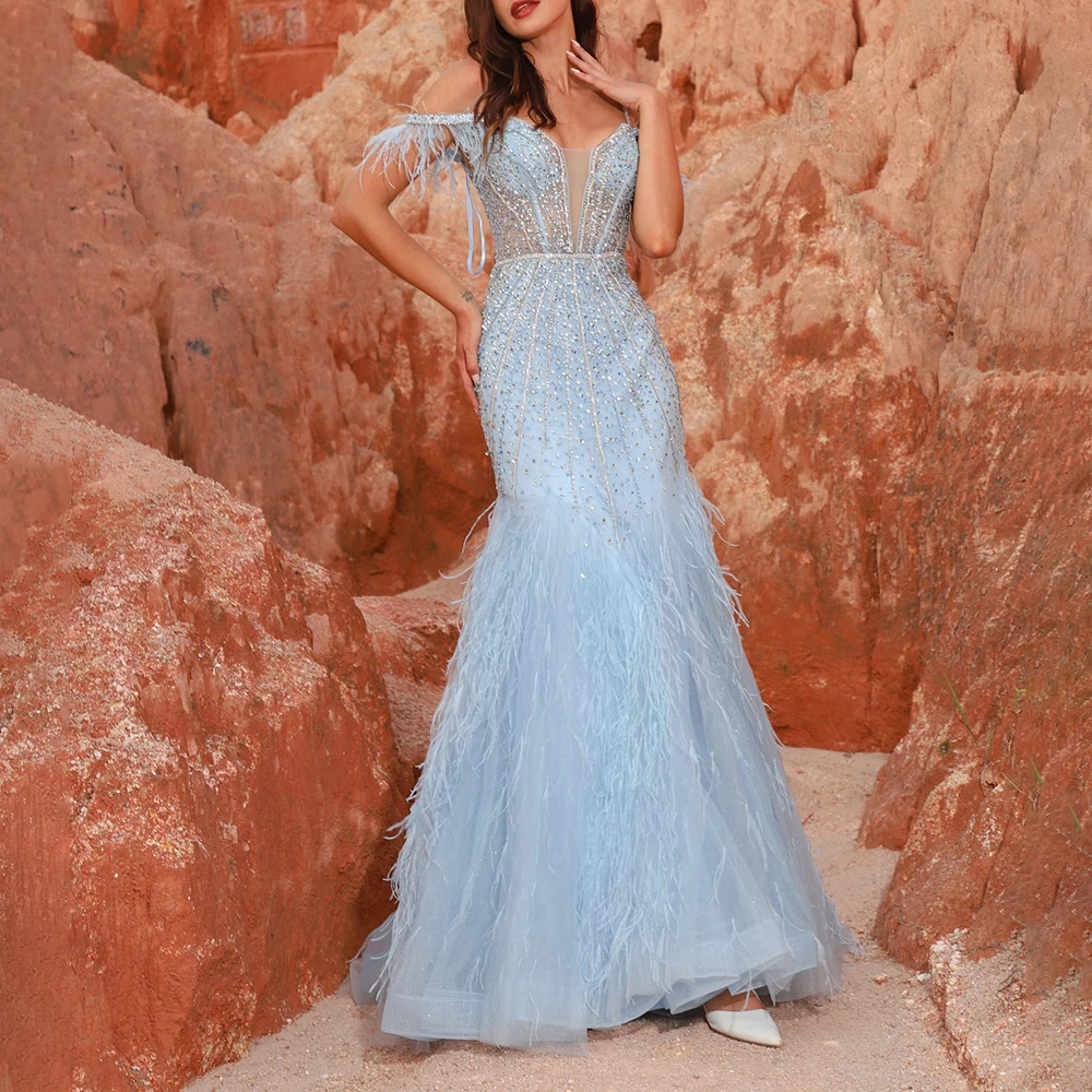 Lace And Beading V-Neck Long Dress With Lace Up Back