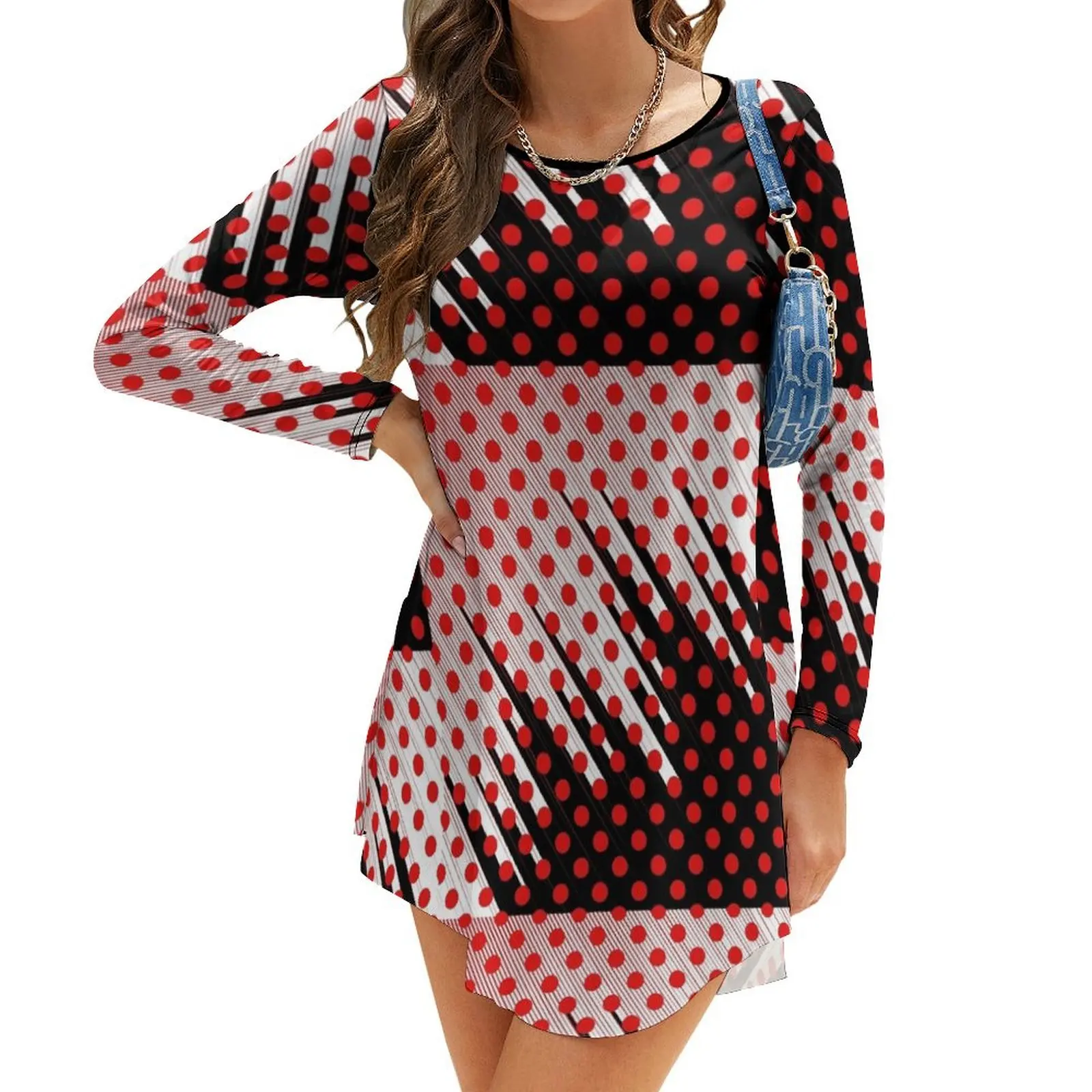 

Mallowdot Long-Sleeve Dress women's clothing trend 2024 Casual dresses women's evening dresses 2024