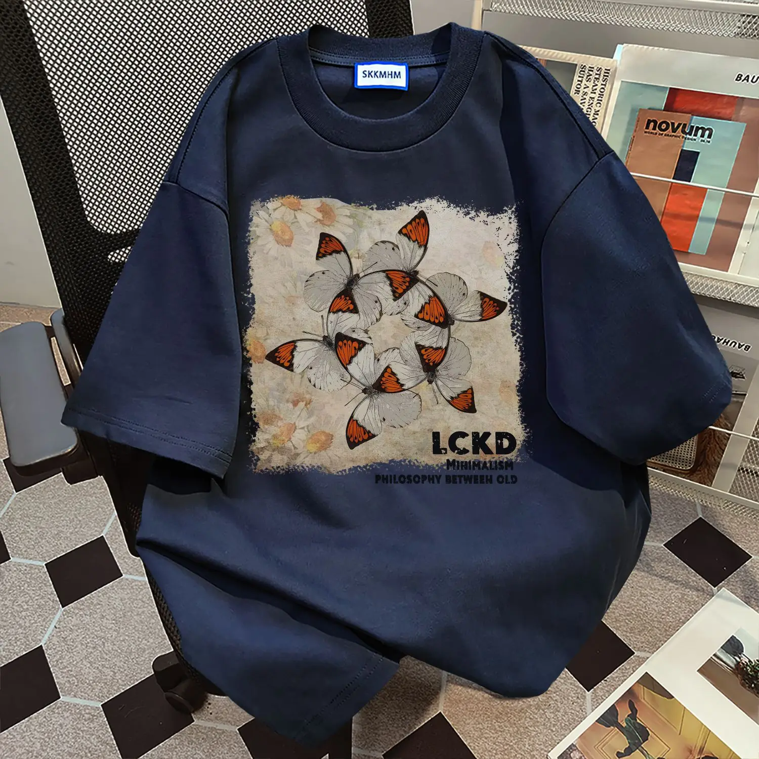 

Trendy brand summer creative printed couple T shirts for men and women niche Japanese style retro loose short sleeved gothic