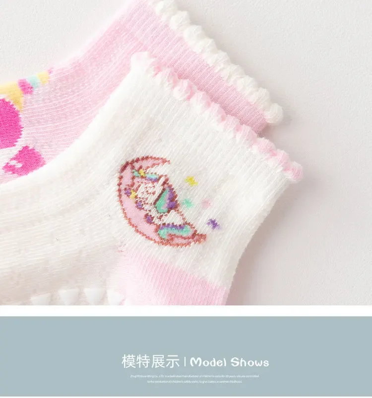 5 Paar rutschfeste Netzsocken für Mädchen und Kinder, für den Innenbereich, Spielplatz, Trampolin, atmungsaktiv, für den Sommer, rutschfeste Bodensocken, leichte Bootssocken – Detail 9