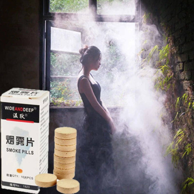 10Pcs White Smoke Cake Pills Portable Photography Auxiliary Prop