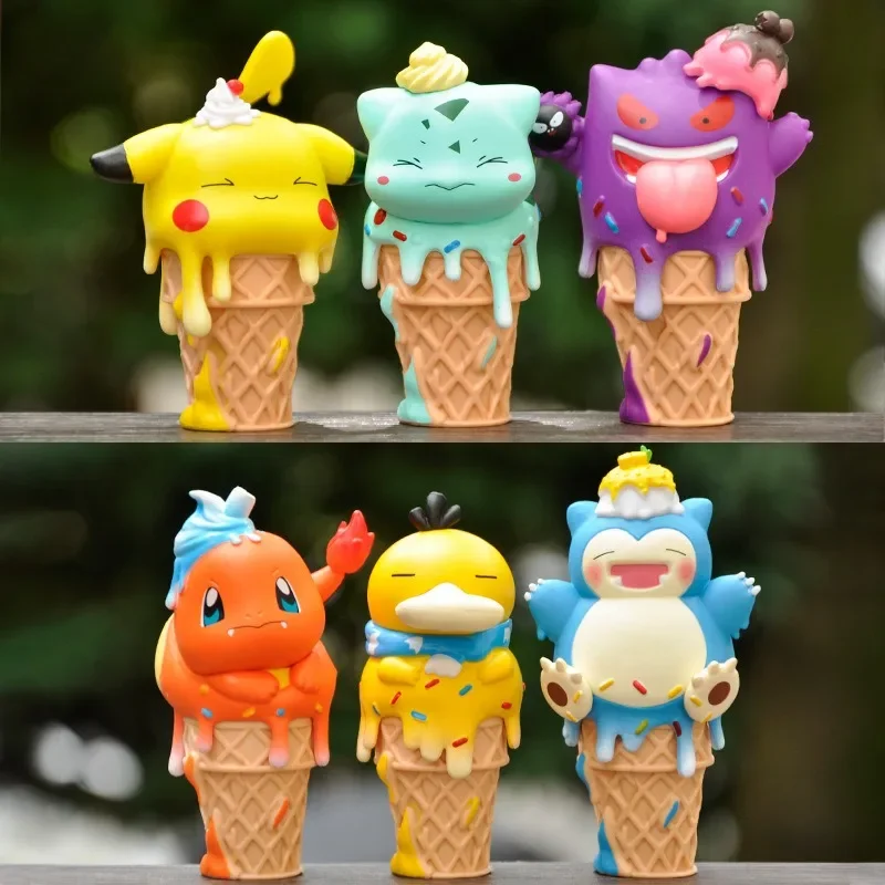 

Pokemon Cartoon Figure Anime Figures Pikachu Gengar Summer Ice Cream Figurine Model Student Bedroom Decoration Kid Birthday Gift