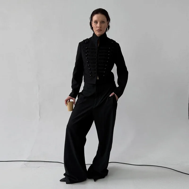 High Street Women's Jacket O-neck Single Breasted Solid Female Napoleon Jackets 2026 Spring New Chic Fashion Casual Lady Coat 20 Sea7c10dddfe3450180956d69b1382f4e9