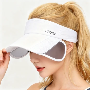 Summer Sun Protection Empty Top Hat Women's Leisure Cycling Retractable Brim Sunscreen Hat Outdoor Sports Sun Hats 1