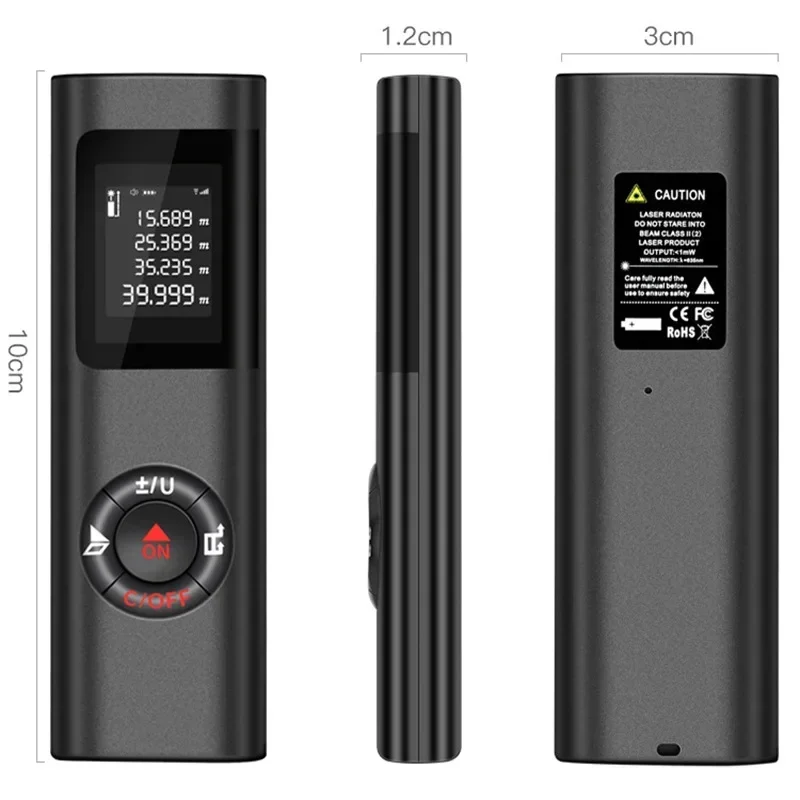 1Pcs Mini Infrared range Finder USB Charging Port High Precision Infrared Measuring Instrument