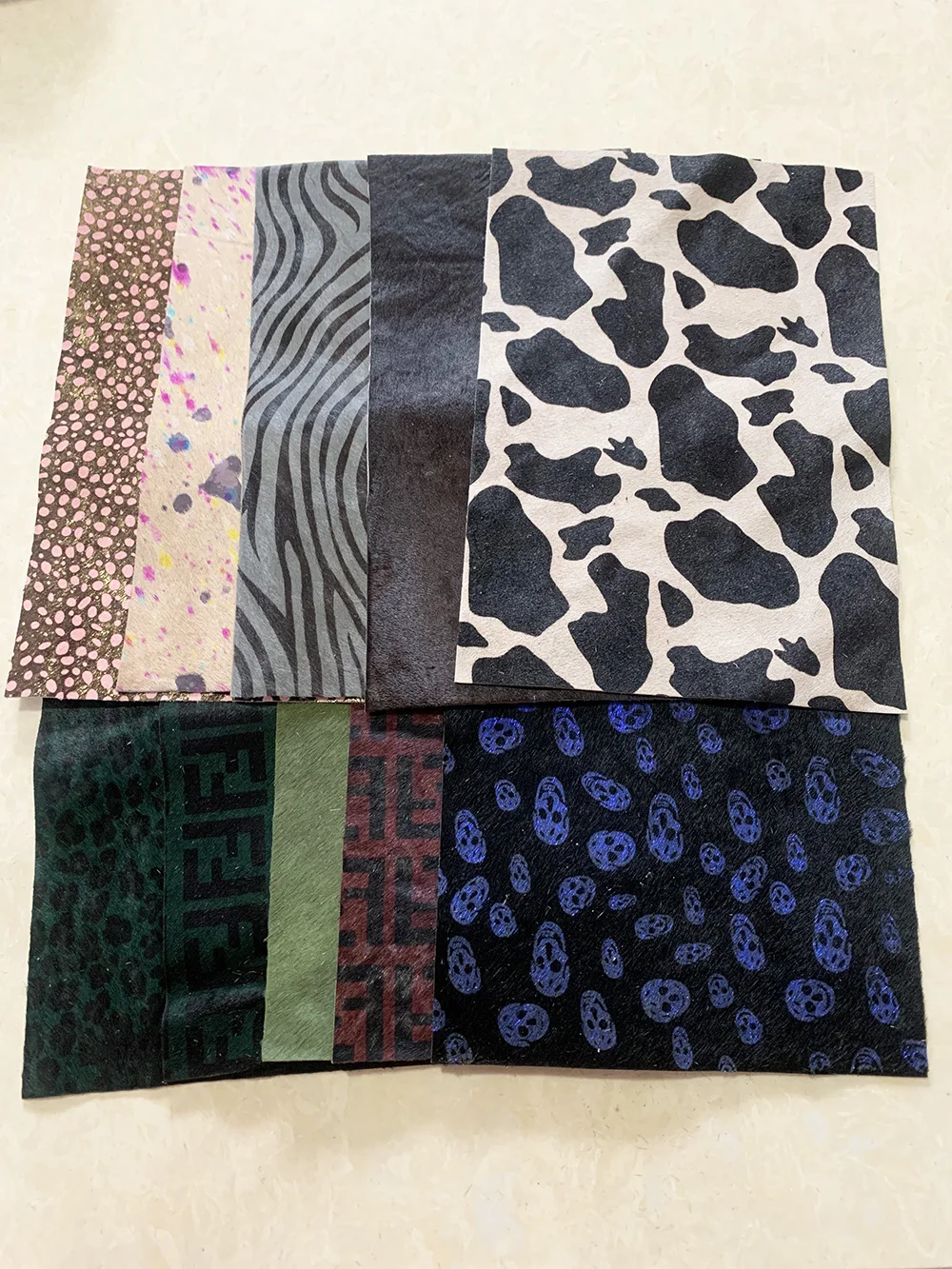 가죽 색상 매칭 수제 컷 말 모피 및 암소 가죽 수제, DIY, 신규, 20x30cm