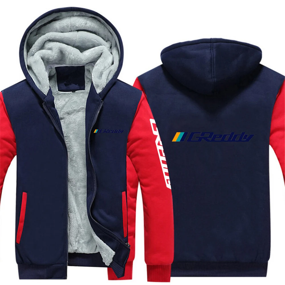 Men's Autumn Winter Zipper Hoodies Thick Sweatshirt Tops