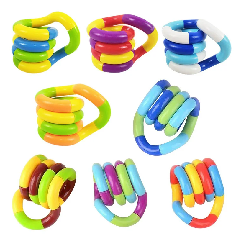 Rainbow Circle Rope Tangle Rope Twist Fidget Toy Sensory Autism Therapy Jouet Anti Stress For Kid Adult ADHD Toy 5Pcs fidget toy sensory fidget toy anti stress toy
