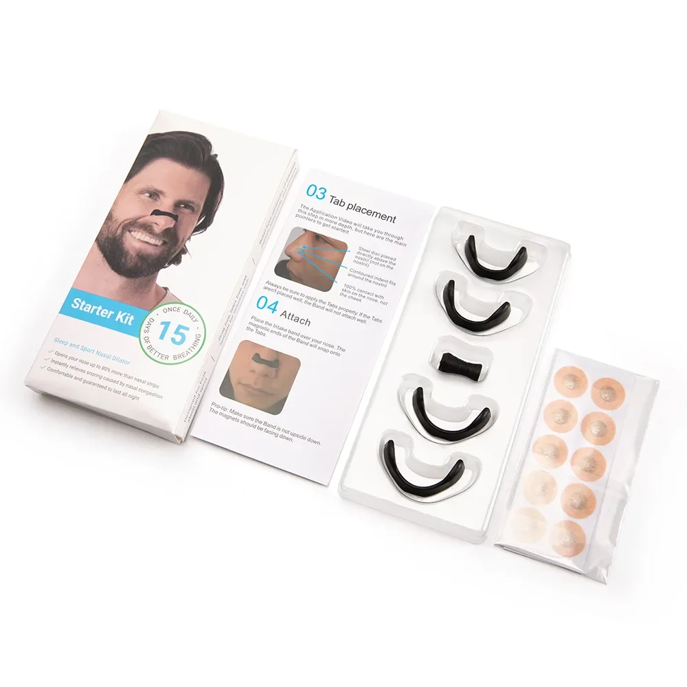 Magnetic Nasal Breathing Dilators Kits Nasal Dilator Boost Oxygen Intake Breathing Refill Nose Clip Nasal Strips Reduce Snoring 6