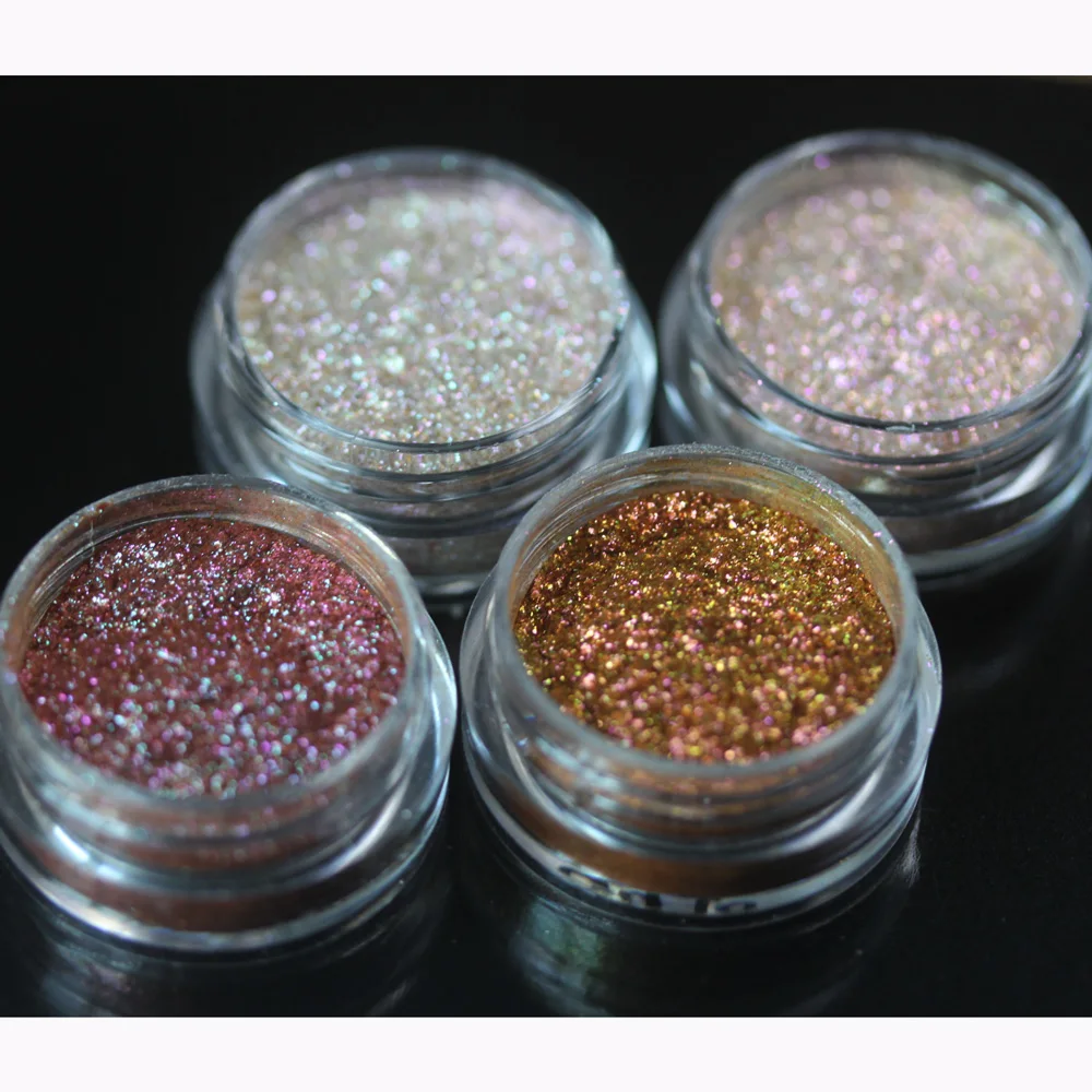 Nail Pigment Duochrome Chameleon Powder Holographic Shinging Rubbing Pigments High-Gloss Manicure Dust for Soap Making Cosmetics Nail Polish