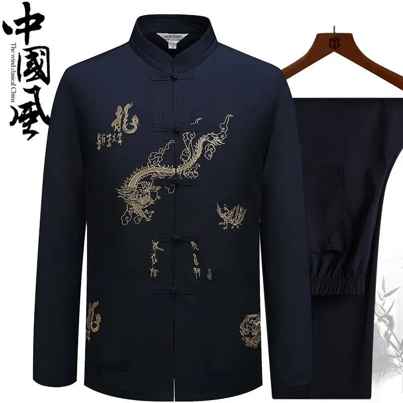 Tai chi clothing Traditional Kung Fu Tai Chi Cotton And Linen Tang Suit Uniform Men's Chinese Style Shirts Shirt And Blouses Jacket Clothing