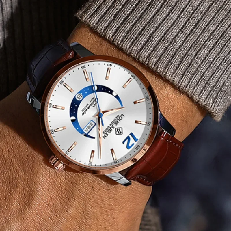 Fashion Men Watch Minimalist Dial Calendar Calendar Night Light Waterproof Men Watch Casual Business Male Quartz Wristwatches