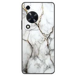 Marble Soft Matte Silicone Back Cover - Full Coverage Phone Shell for Huawei Nova Y72S (T0101)