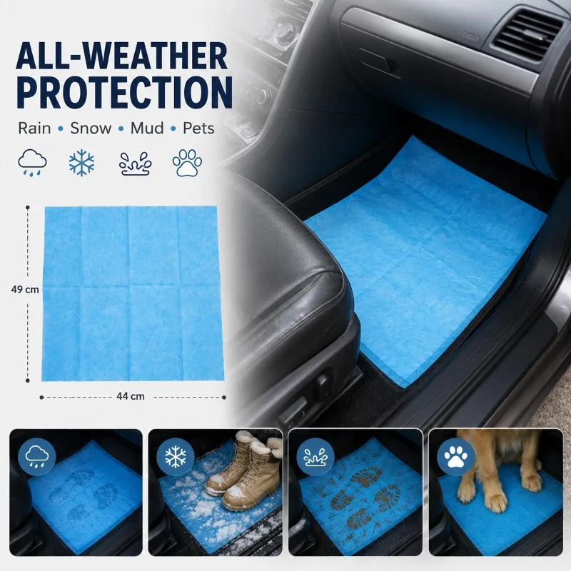 Tappetini Auto Monouso per Animali Domestici, Assorbenti per Fango e Neve, Protezione in Tessuto Non Tessuto, Accessorio per Interni Auto, 10-30 Pezzi - immagine 5