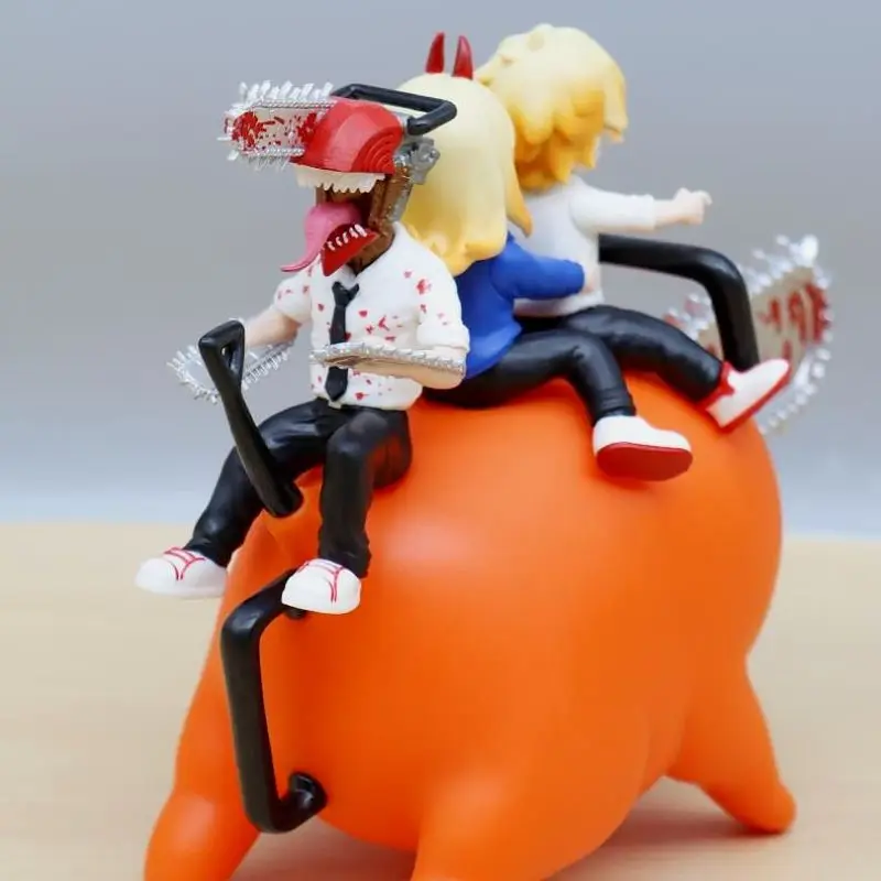 20Cm Motosega Uomo Denji Anime Figure Makima Power Action Figure Seduto Pochita Instant Noodle Press Model Kids New Toy Gift