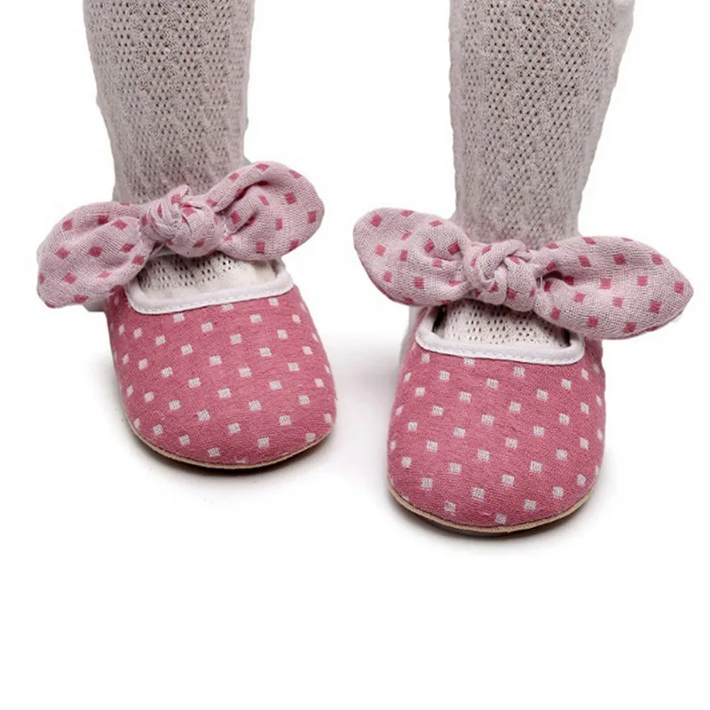 

Newborn Baby Girls Mary Jane Shoes Lightweight Casual Plaid Knotted Bowknot Princess Flats Walking Shoes Baby Items Accessories
