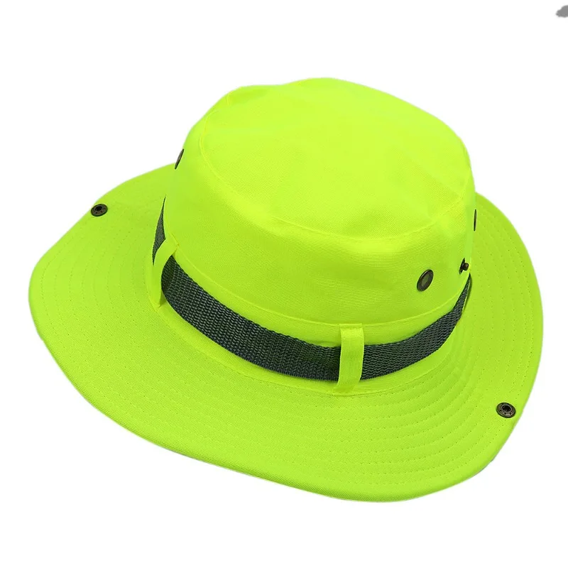 Custom Print Logo Outdoor Sunscreen Big Eaves Camping Bucket Hat Men and Women Denim Sunshade Drawstring Breathable Fishing Cap 6