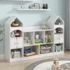 Bookcase and Toy Storage Cabinet, Children Bookshelf, Castle Shape, Playroom Furniture Multipurpose Shelf for Toddlers 1