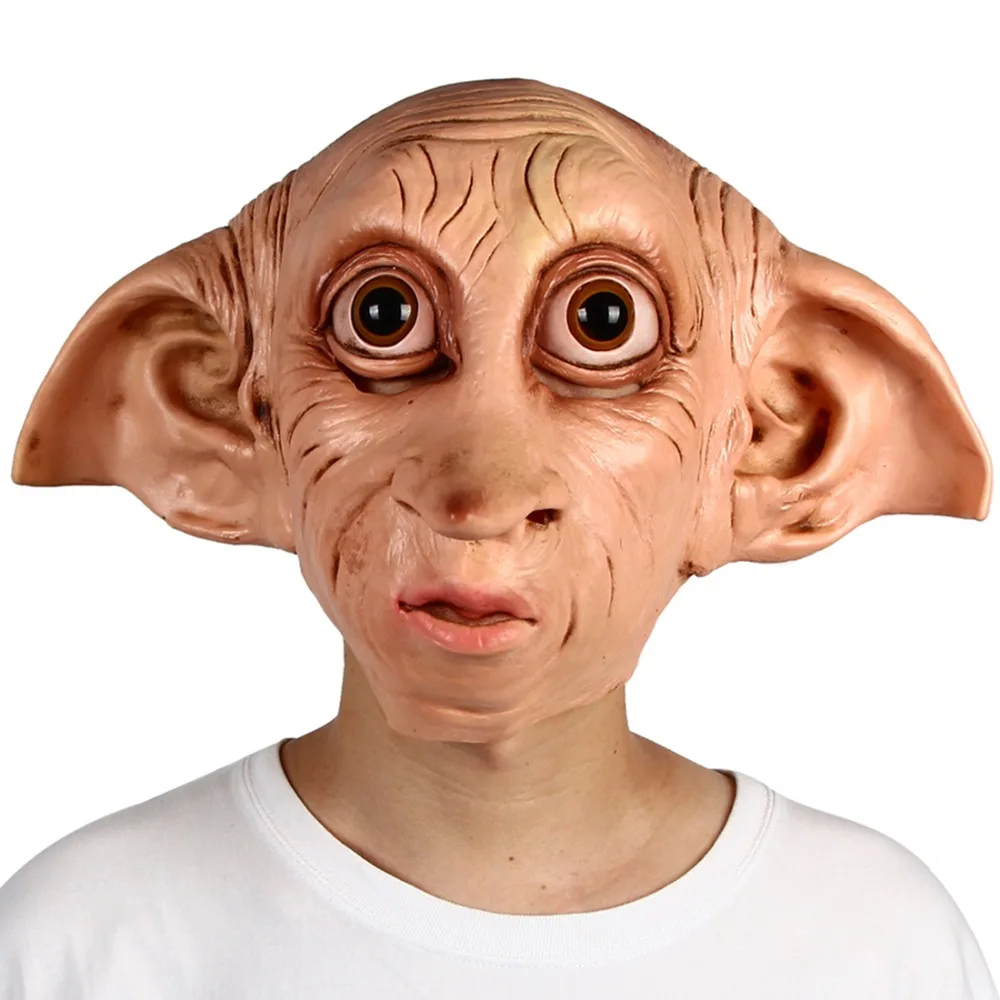 Dobby Mask House-Elf Cosplay Costume Props Halloween Fancy Dress Party  Headgear Meng Stay Lifelike Dress Up